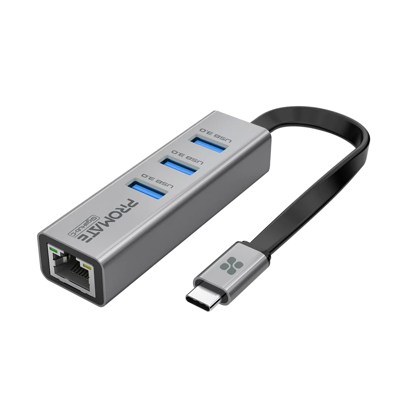 Promate GigaHub-C Multi-Port USB-C Hub with Ethernet Adapter Promate GigaHub-C Multi-Port USB-C Hub with Ethernet Adapter
